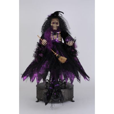 Purple Skeleton Witch Sitting